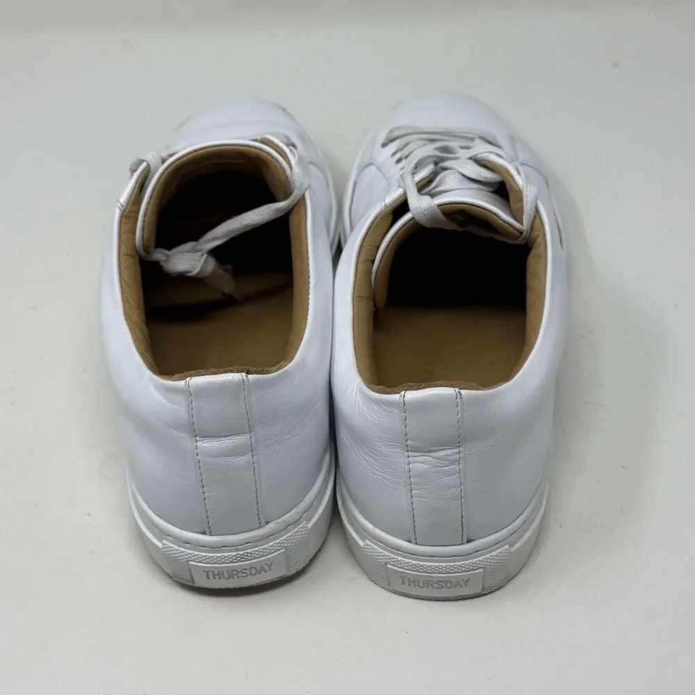 Thursday Boot Company White Leather Low-Top Sneakers